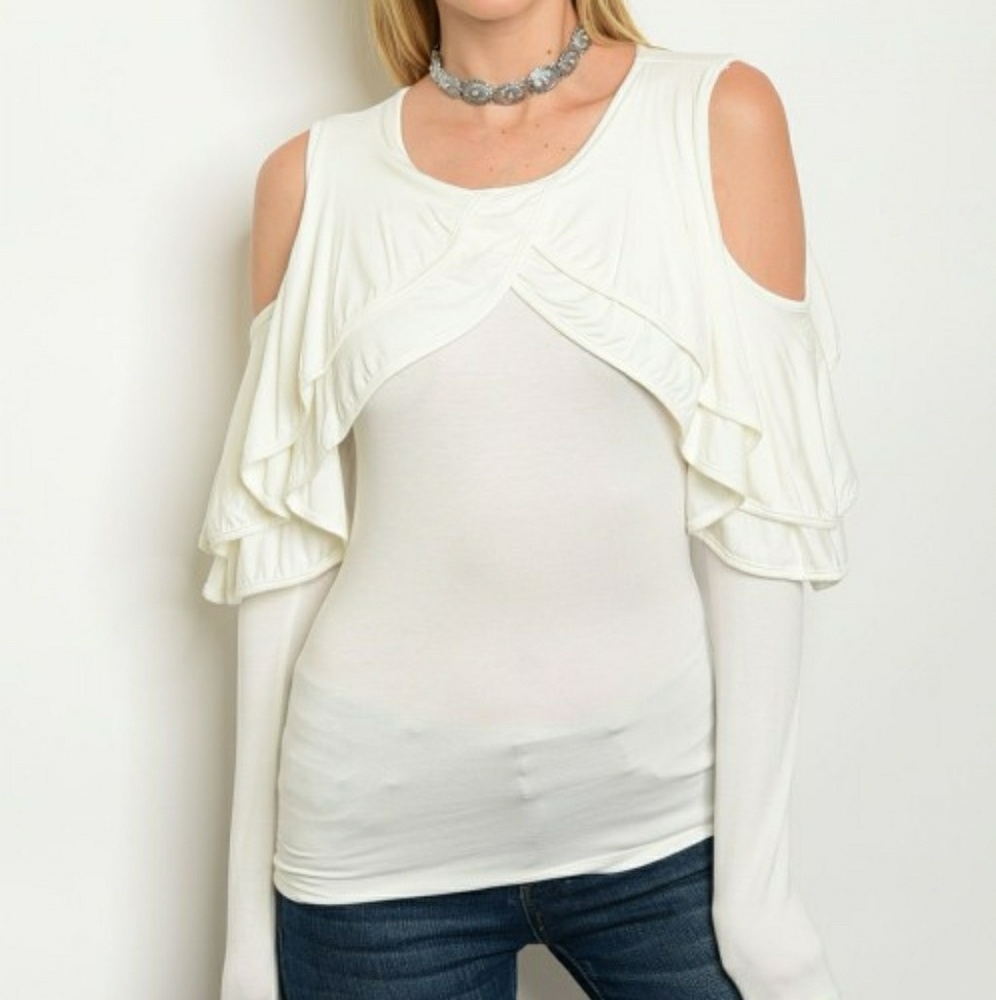 Cold Shoulder Ruffle Top